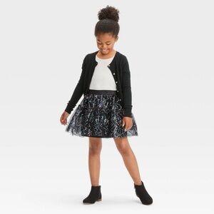CAT & JACK SPIDER WEB TUTU SKIRT - BLACK MULTI SIZES (NEW WITH TAGS)